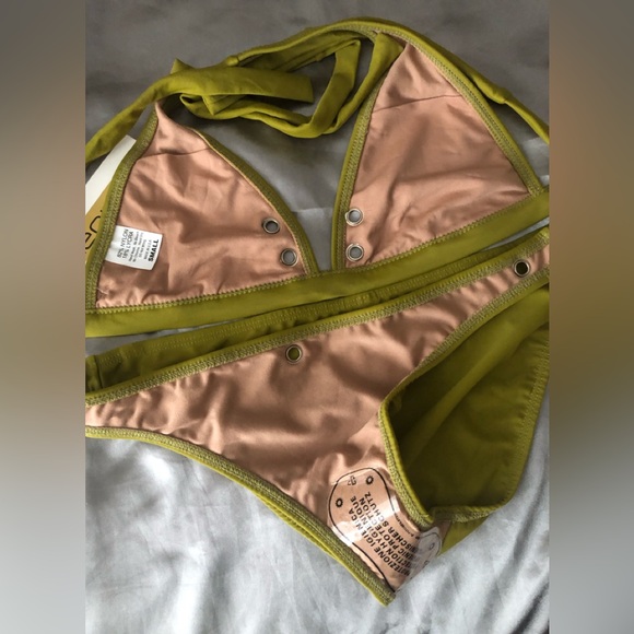 Olive Green with Silver Grommets NEW 2 Piece Bikini by Leonetti (NWT) Gorgeous - Picture 4 of 6